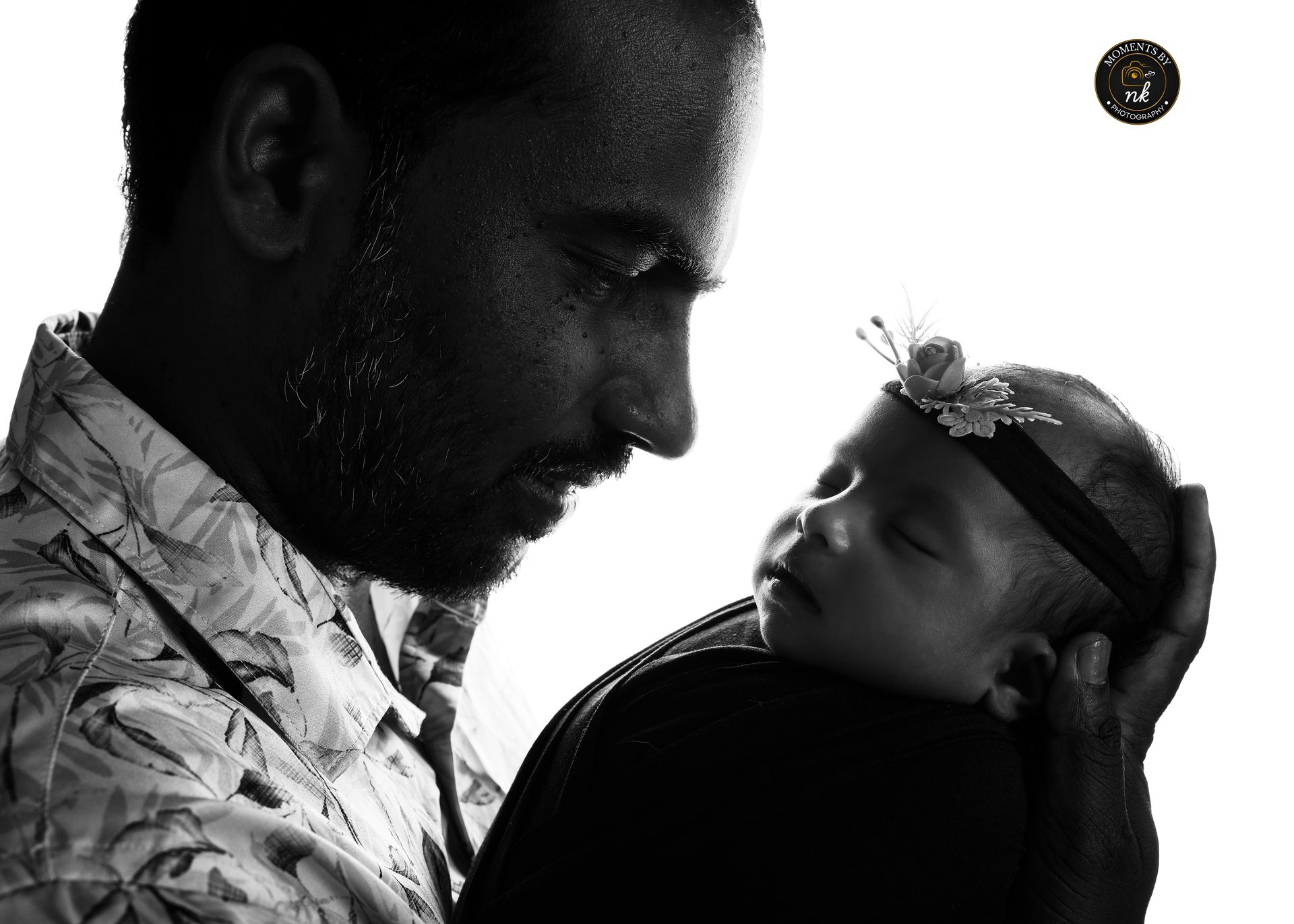 Newborn - father and baby silhouette