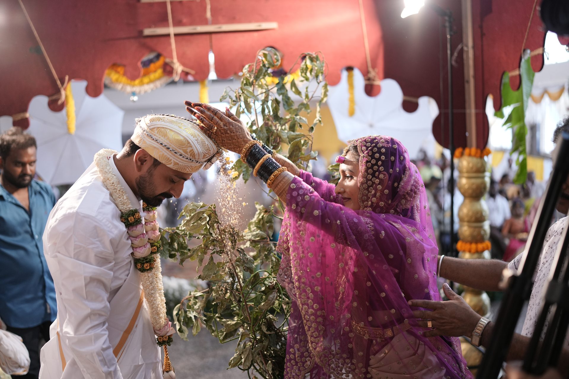 Wedding ceremony - rice shower